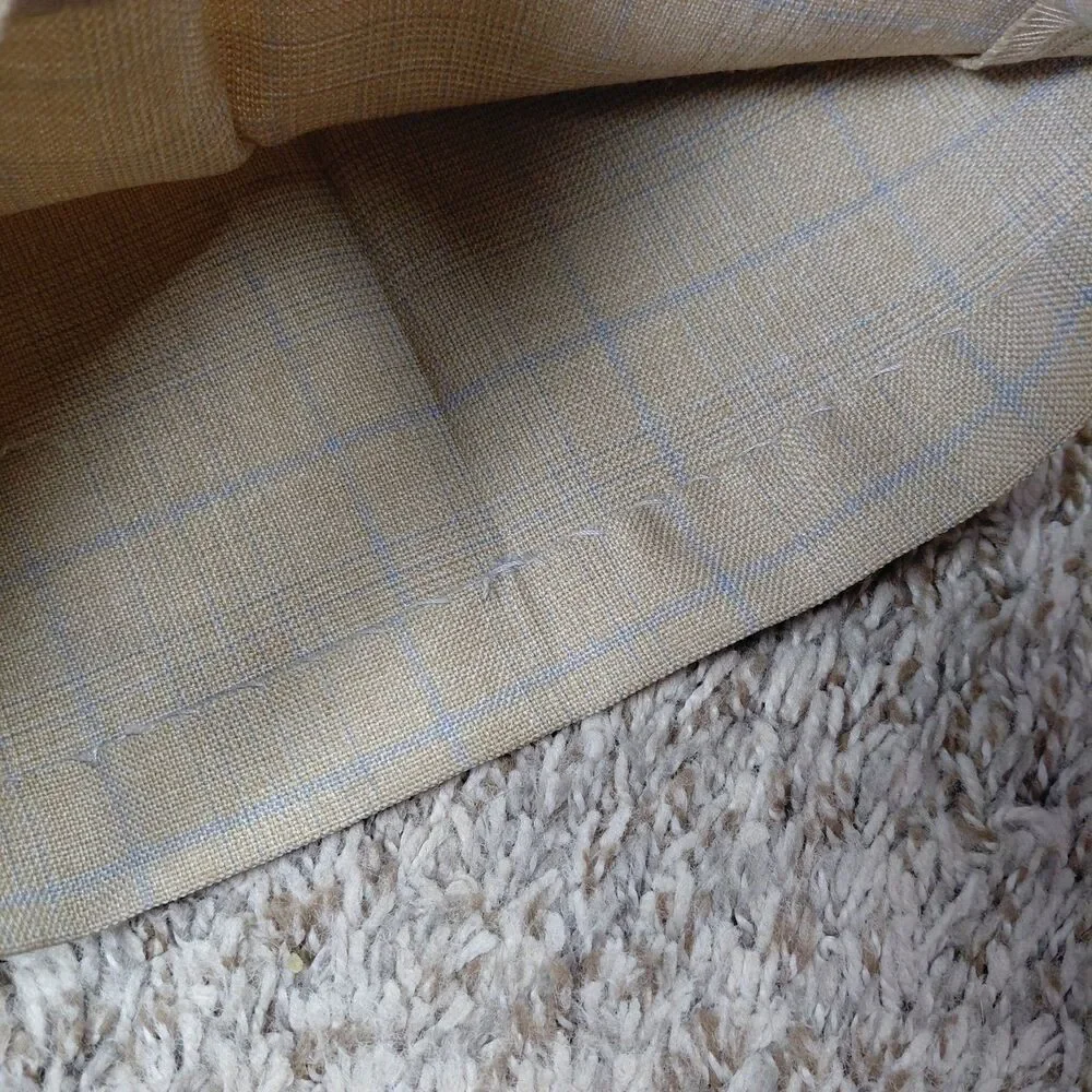 Vintage Levi's Action Slacks Pants Mens 32x20 Beige Plaid Flat Front Dress